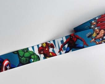 1 m AVENGERS Ripsband 22 mm breit / Ribbon / Dekoband / Bastelband / Geschenkband Marvel