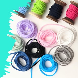 Soft elastic cord, 3 mm wide / very elastic / hat elastic / mask elastic / round elastic / latex-free / Oeko-Tex certified / various colors