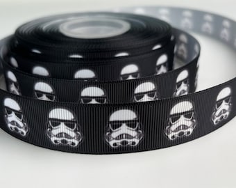 Ruban gros-grain DARTH VADER 22 mm de large / noir / Ruban Star Wars / Ruban décoratif / Ruban artisanal / Ruban cadeau