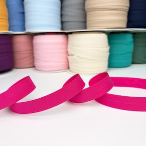 Baumwoll-SCHRÄGBAND 2 cm breit vorgefalzt / verschiedene Farben / 1 m / 3 m / 5 m / 10 m / ÖKOTEX / 100 % Baumwolle