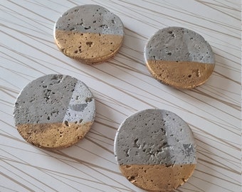 Set of 4 handmade concrete coasters