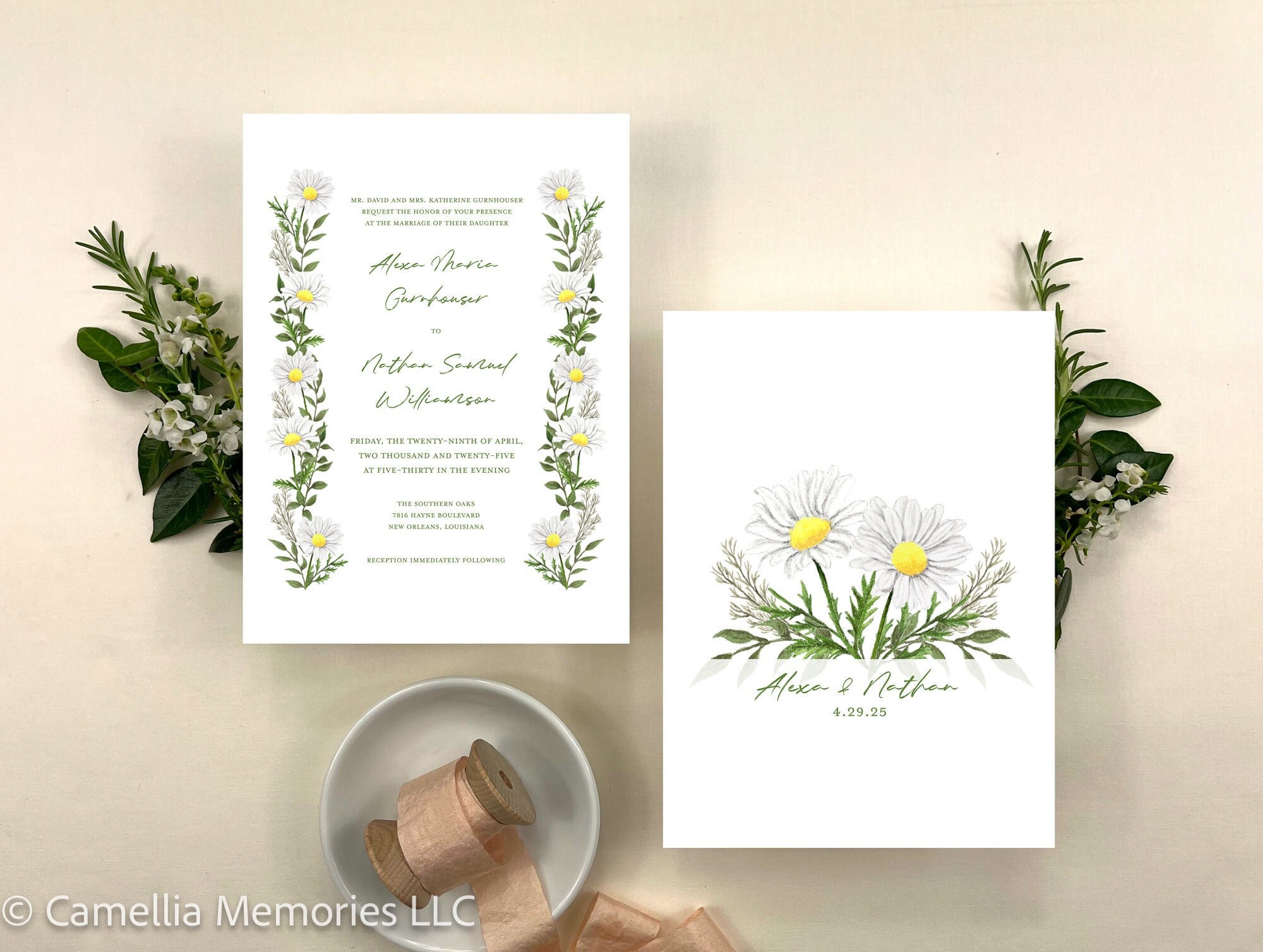 Daisy Wedding Invitation | Garden Wedding Invitation