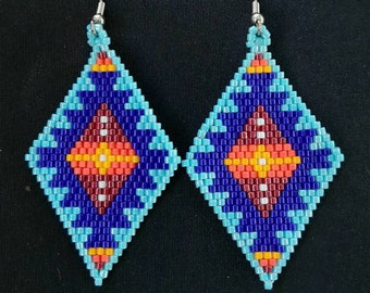 Dolce Stone Hoop Earring Iridescent Montana Blue Medium