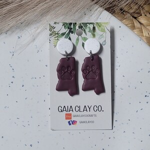Polymer clay earrings |Gameday School Spirit Two Toned Dangles| Made to order