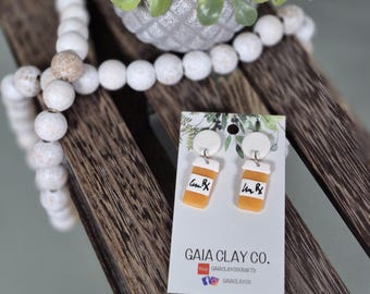 Polymer clay earrings | Pharmacy medication bottle earrings | Made to order