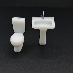 Bathroom sink and toilet  1:48 scale DIY KIT