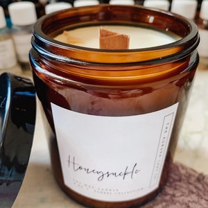 Honeysuckle Wood Wick Candle
