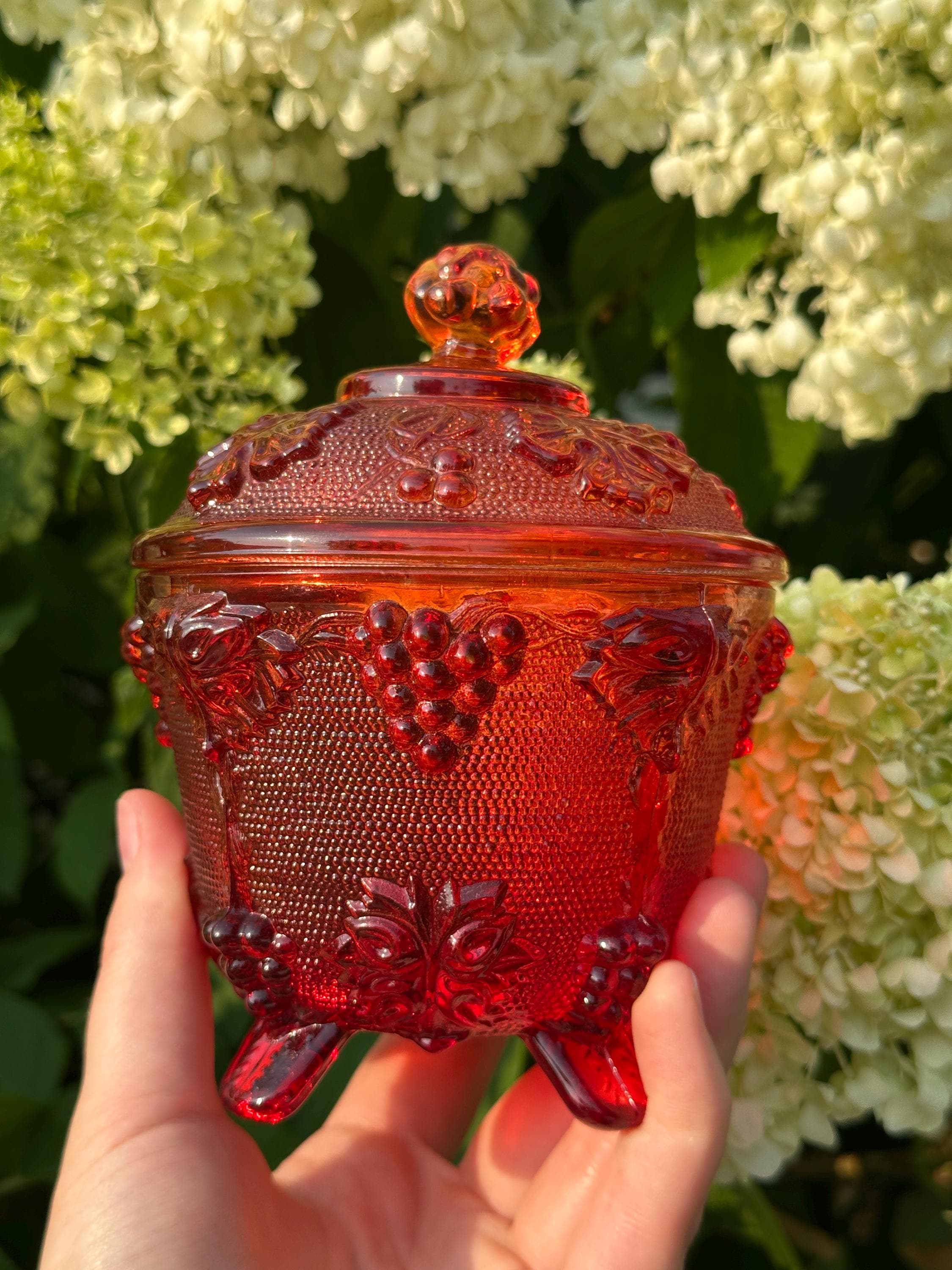 工芸品 Amberina Red amber Lamp Shade Vintage Red Orange Amberina Glass Ruffled Lamp Light Glass