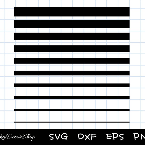 10 Straight Lines in Different Strokes SVG, Straight Line Strokes SVG, Basic Straight Lines, Cut Files, Silhouette, Cricut, Svg,Png,Dxf, Eps