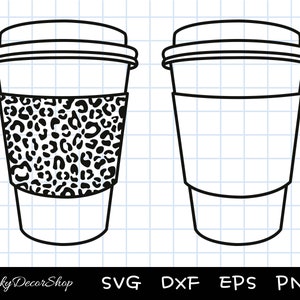 Coffee cup svg, Coffee svg, Leopard Coffee, takeaway cup svg, Cut Files, silhouette, cricut, cut file, Svg, Dxf, Eps, Png, Digital download