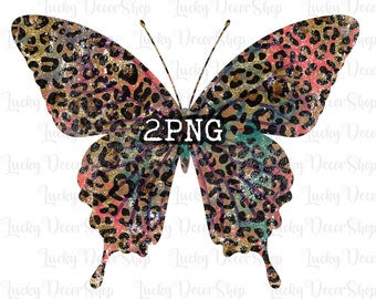 Leopard Butterfly PNG: Sublimation Design (Digital Download)
