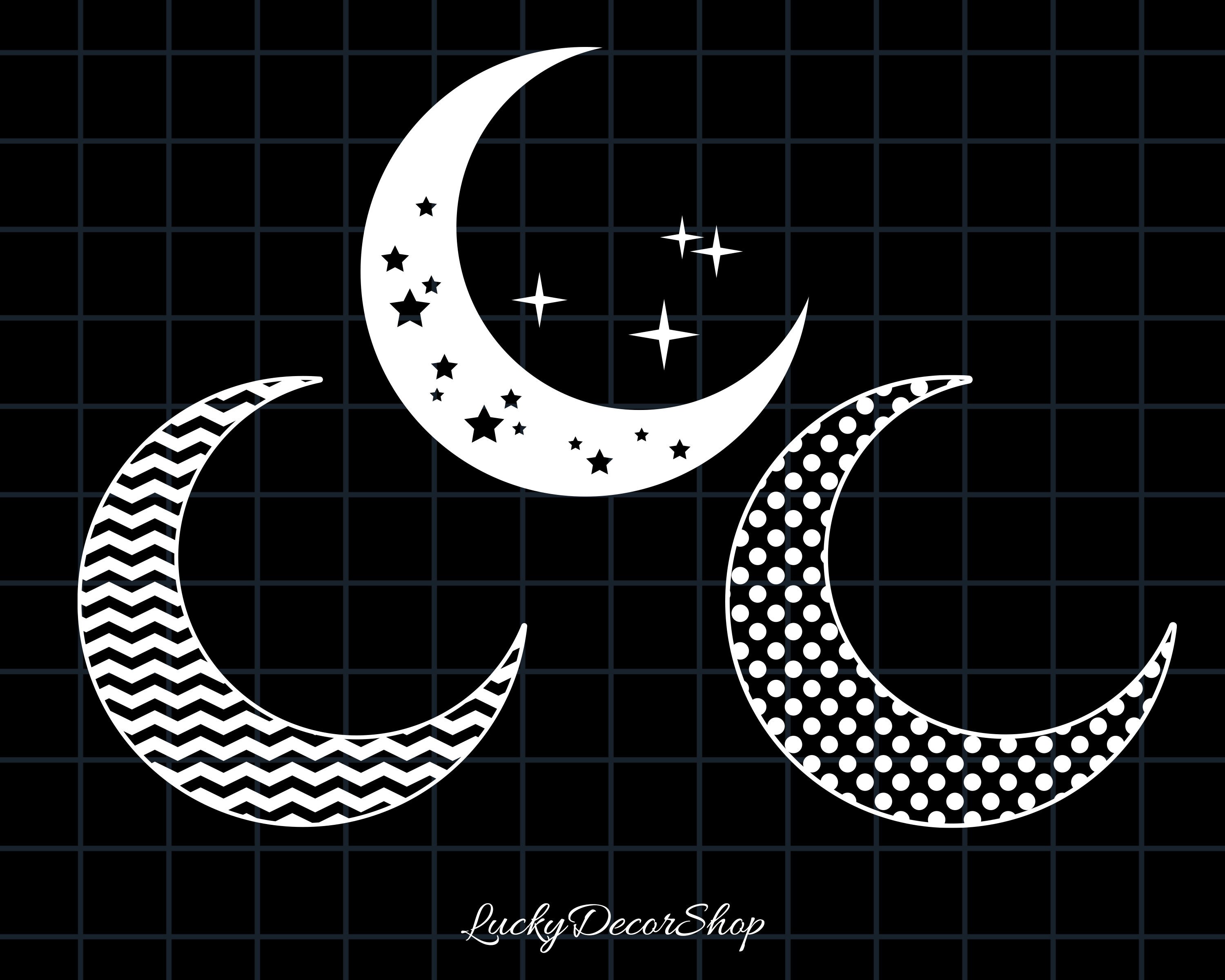 Crescent Moon SVG, Crescent Moon Cut File, Moon Vector, Moon Clipart,  Crescent Moon Illustration Design Outline, Cricut, Silhouette, PNG