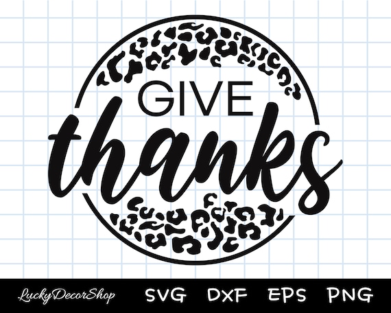 Give Thanks SVG: Leopard Print Thanksgiving Cut File  display picture 2