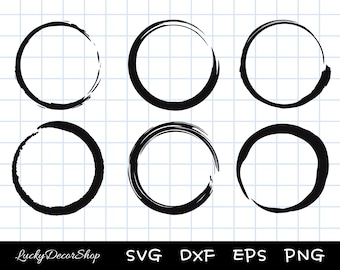 Distressed circle SVG, Circle Brush Grunge svg, grunge frame svg, grunge circles svg, Cut Files, Silhouette, Cricut, Svg,Png,Dxf, Eps