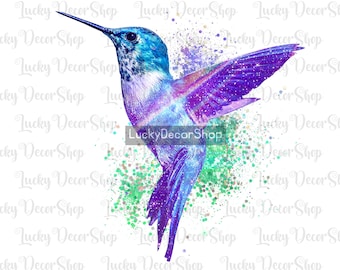 Watercolor Hummingbird PNG: Sublimation Design (Digital Download)