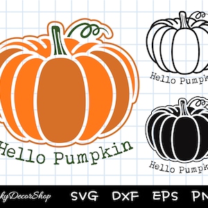 Pompoen SVG, Hallo pompoen SVG, Halloween svg, pompoen gesneden bestand, gesneden bestanden, Instant Download, silhouet, Cricut, Svg, Png, Dxf, Eps