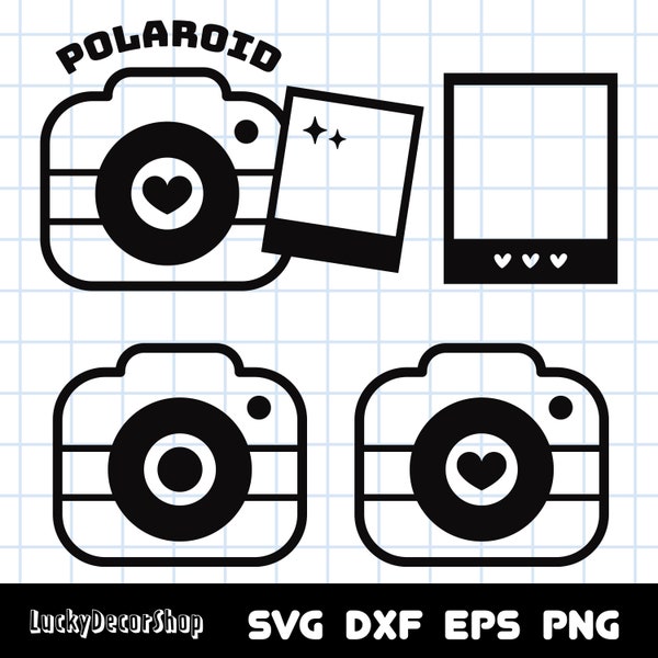 Polaroid svg, Camera Outline svg, Camera Clipart, Camera SVG, Camera Icon, Instant Download, Silhouette, Cricut, Svg,Png,Dxf, Eps