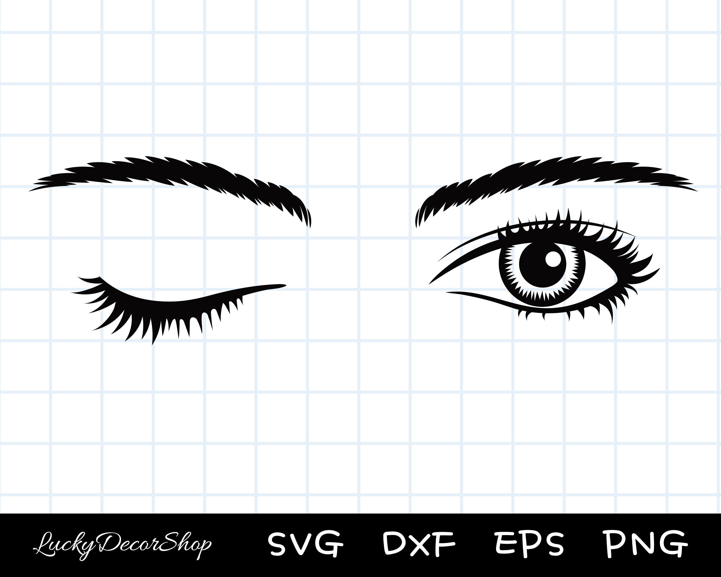 Eye svg Beauty Eyes Winking Eyelashes Cut Files Etsy
