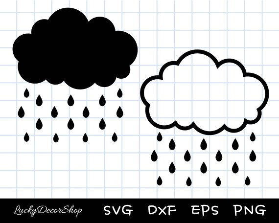 Rain Cloud SVG Cloud SVG Cloud Outline Silhouette Cricut - Etsy