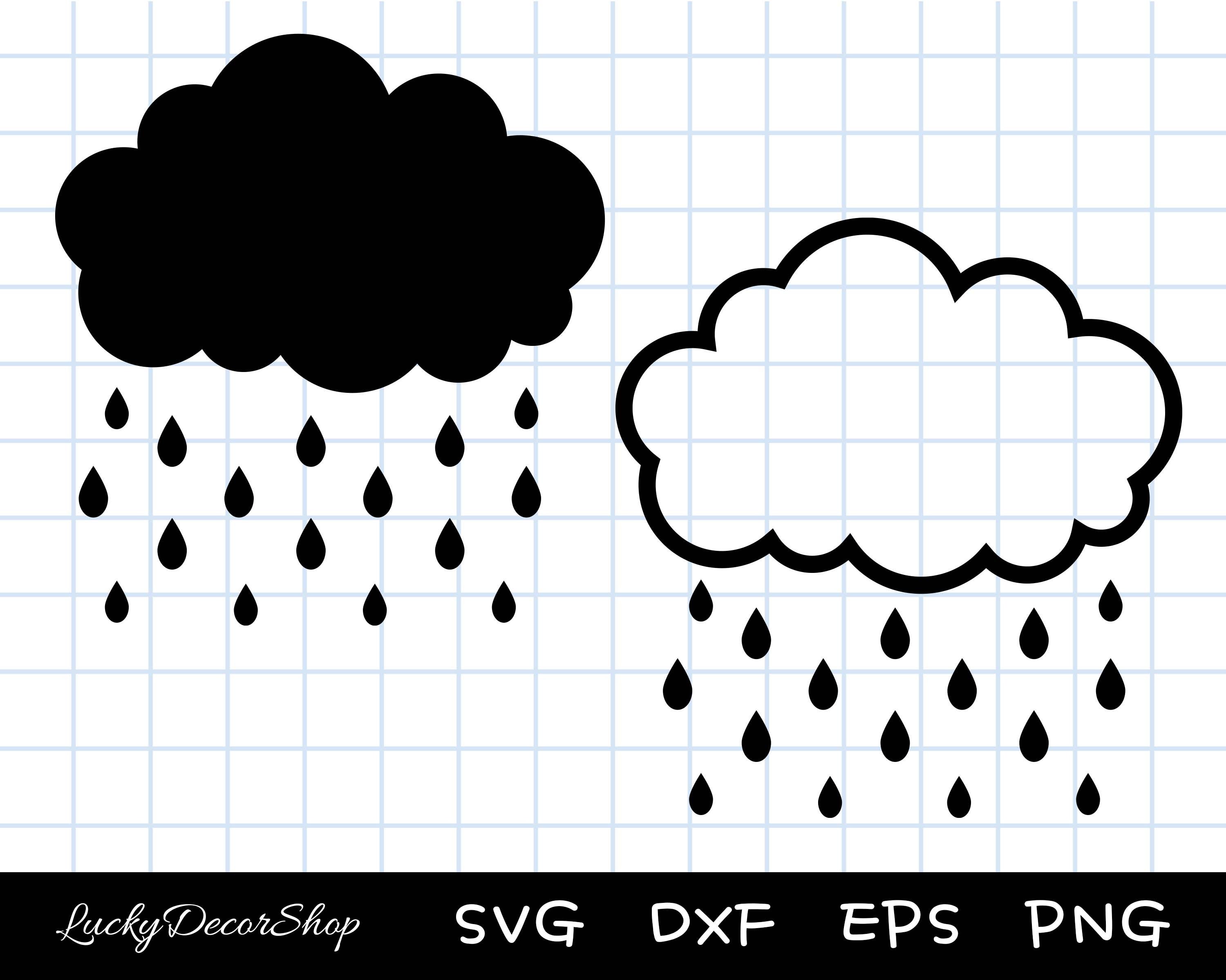 Rain Cloud SVG: Outline Silhouette Cut File (digital Download) - Etsy