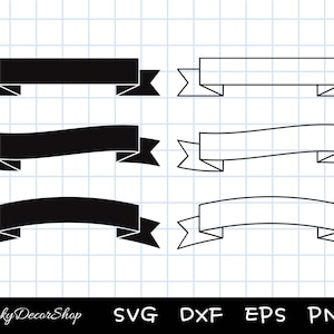 Banner Ribbon SVG, Banner Svg, Ribbon SVG, Cut File, Svg, Dxf, Eps, Png, Cricut, Silhouette, Digital download