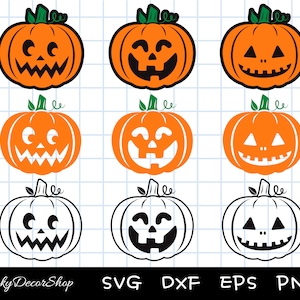 Halloween Pumpkin SVG, Halloween svg, Pumpkin Face, Cut File, Instant Download, Silhouette, Cricut, Svg,Png,Dxf, Eps