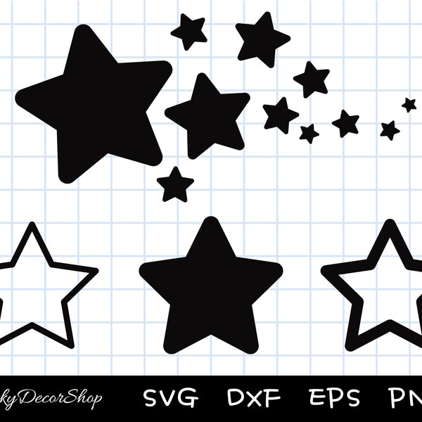 Stern svg, Stern Clipart, Stern PNG, Stern Schnittdateien, Stern Umriss SVG, Stern Vektor, Schnittdateien, Silhouette, Cricut, SVG, Png, Dxf, Eps