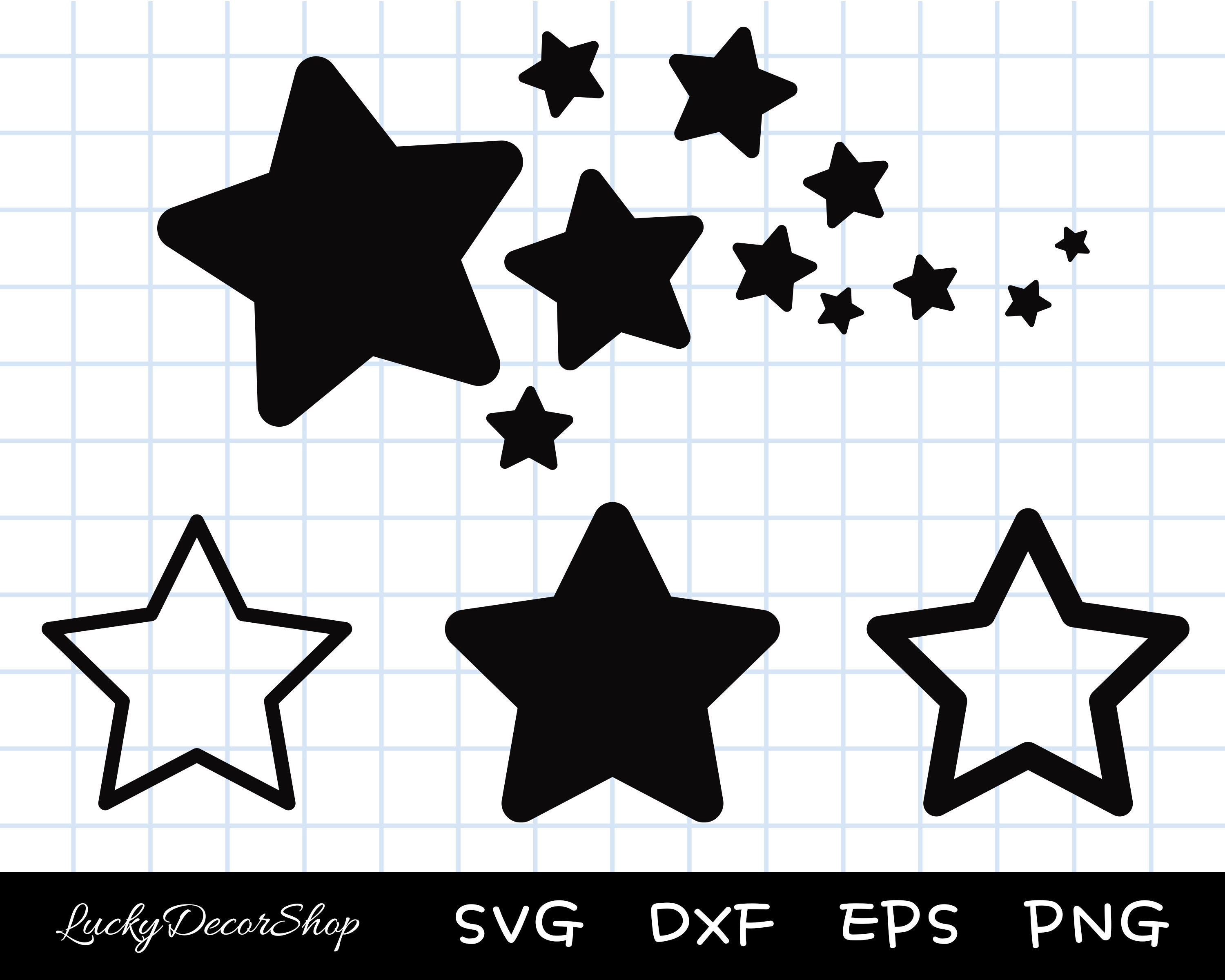 Star svg, Star Clipart, Star PNG, Star Cut Files, Star Outline SVG, Star Vector, Cut Files, Silhouette, Cricut, Svg,Png,Dxf, Eps