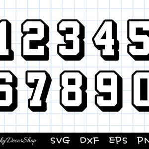 Numbers SVG, Sport Numbers SVG, 0-9 SVG, Numbers Cut Files, Silhouette, Cricut, Svg,Png,Dxf, Eps