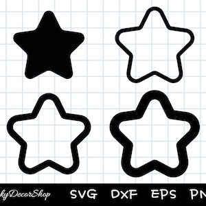 Star svg, Star Clipart, Star PNG, Star Cut Files, Star Outline SVG, Star Vector, Cut Files, Silhouette, Cricut, Svg,Png,Dxf, Eps