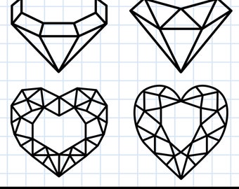 Diamond Cut Files: Wedding Jewelry SVG Clipart (digital Download