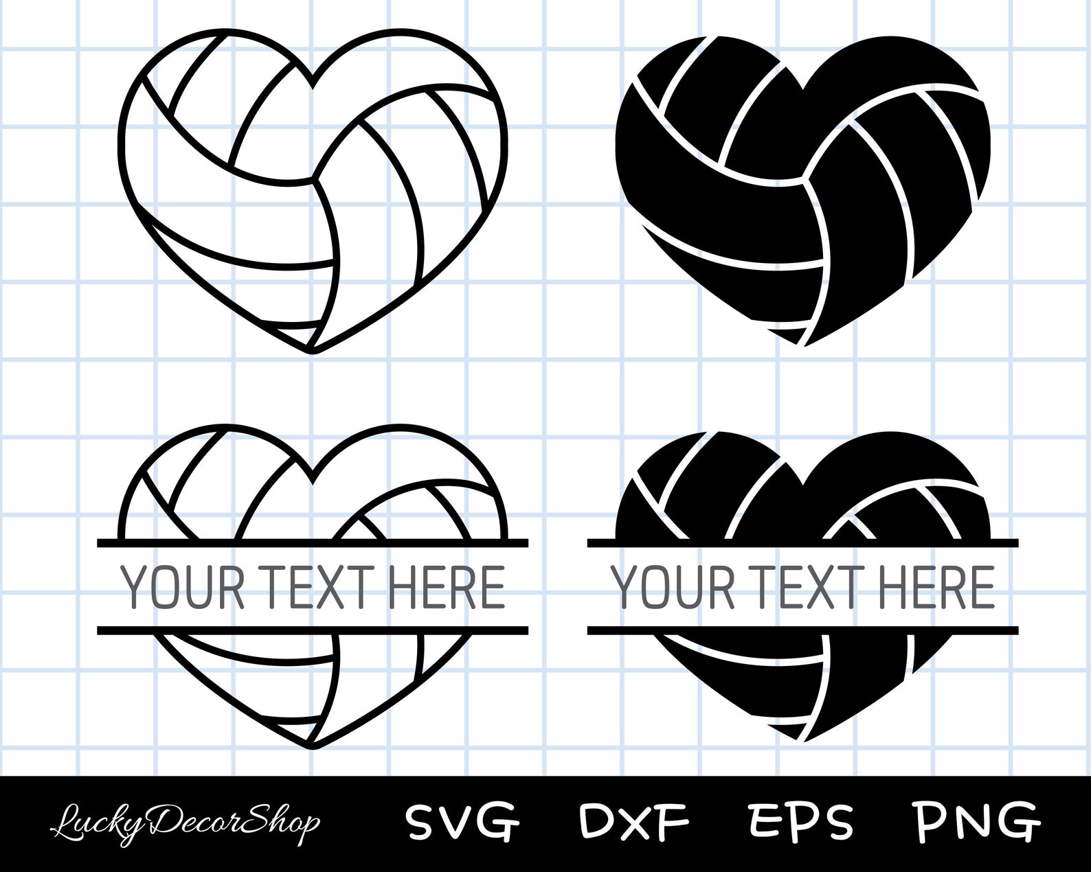 Volleyball Heart SVG Volleyball SVG Volleyball Split Name Etsy