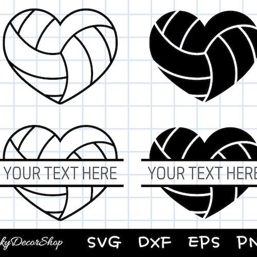 Volleyball Heart Instant Digital Download Svg Png Dxf - Etsy