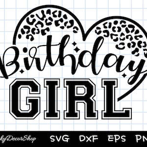 Verjaardag meisje Svg, verjaardag Svg, verjaardag Shirt svg, gesneden bestanden, silhouet, Cricut, Svg, Png, Dxf, Eps
