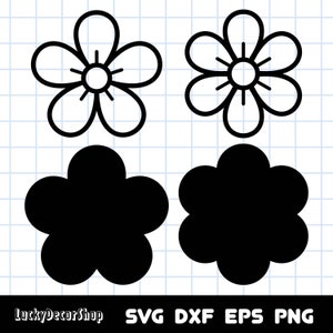 Geschichtete Blume SVG, Blume SVG, Schnittdateien, Silhouette, Cricut, zwart svg, Png, Dxf, Eps
