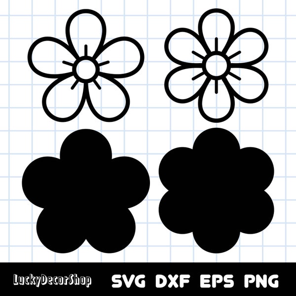 Layered Flower SVG, Flower SVG, Cut Files, Silhouette, Cricut, Svg,Png,Dxf, Eps