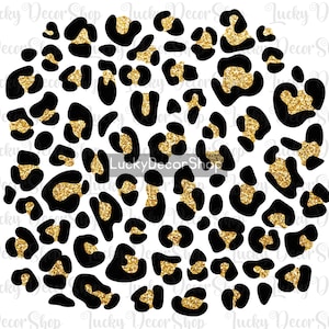 Leopard PNG Glitter Leopard Leopard Background Png Gold - Etsy