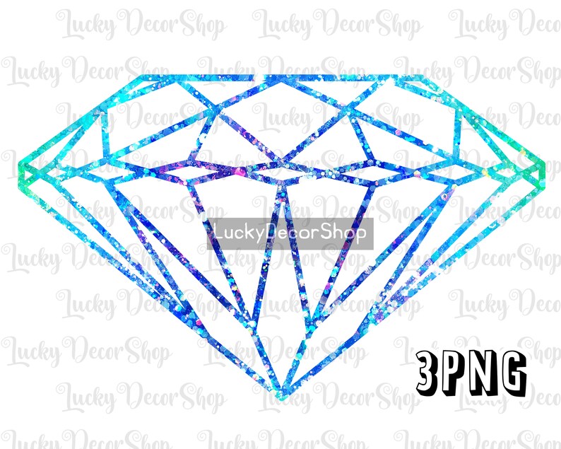 May include: A blue and green diamond-shaped graphic with a glittery texture. The graphic is outlined in black and has a white background.