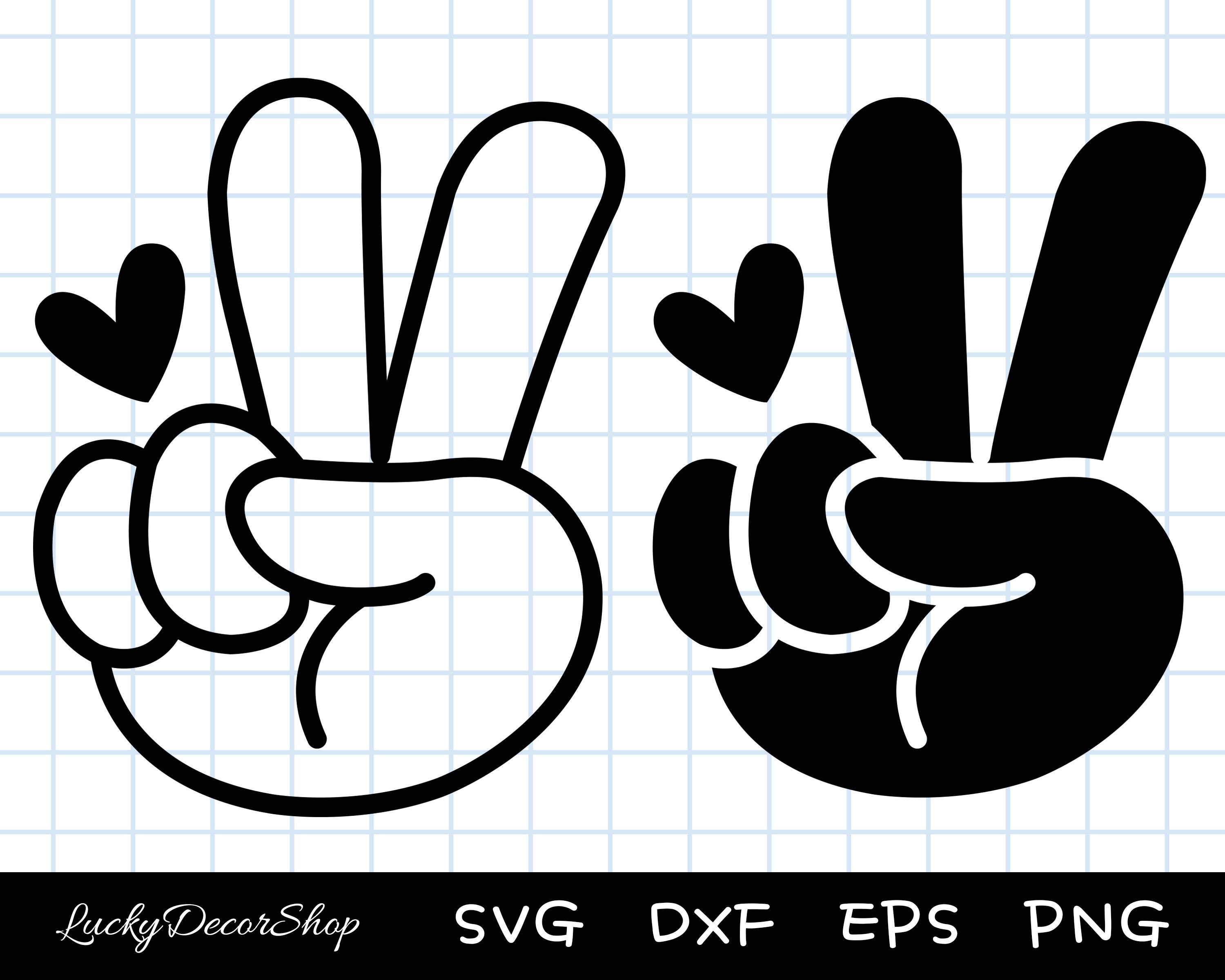 Peace Hand Sign Svg File For Cricut And Silhouette Peace Clipart | My ...