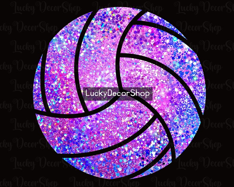 Glitter Volleyball PNG Volleyball Sublimation Volleyball Etsy