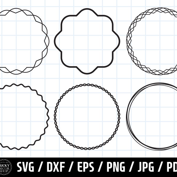 CIRCLE FRAME svg, Cercle svg, Cercle monogramme svg, Cercle svg, Cadre svg, Doodle Circle svg, fichier coupé, Cricut, Silhouette