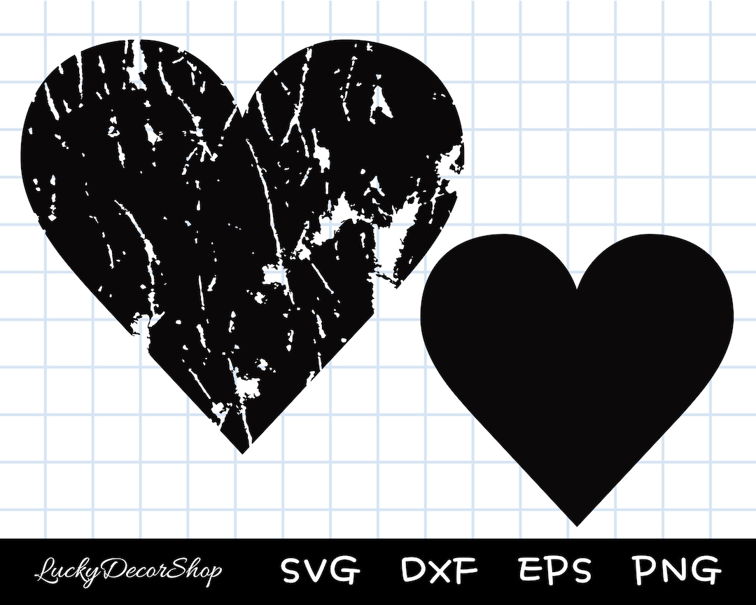 Distressed Heart SVG, Grunge Heart SVG, Heart Cut Files, Instant ...