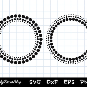 Dotted Circle Frame SVG, Dotted Circle Clip Art, Monogram Frame SVG, Cut Files, Silhouette, Cricut, Svg,Png,Dxf, Eps