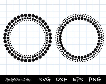 Dotted Circle Frame SVG, Dotted Circle Clip Art, Monogram Frame SVG, Cut Files, Silhouette, Cricut, Svg,Png,Dxf, Eps