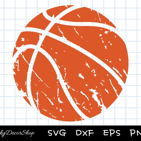 Distressed Basketball SVG, Grunge Basketball svg, basketball svg, basketball clipart, cut file, Silhouette, Cricut, Svg,Png,Dxf, Eps