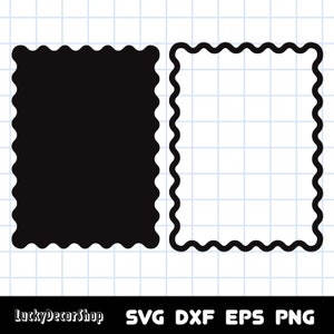Wellenrahmen SVG, Wellenrand SVG, Wellenrahmenformen, Schnittdateien, Silhouette, Cricut, SVG, Png, Dxf, Eps