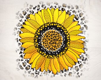 Leopard Sunflower design png, Sunflower png, Sublimation design, PNG for SUBLIMATION, Digital Download