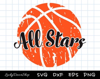 Verontruste basketbal SVG: grunge clipart, gesneden bestand (digitale download)