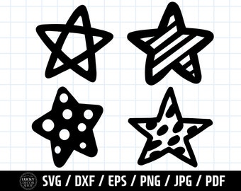 Star SVG, png eps dxf jpg pdf, Star Shape Clipart, cut file, Cricut, Silhouette, Star silhouette, Downloads, Cute Star SVG