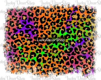 Halloween Leopard Paint Splatter Background (PNG Digital Download)